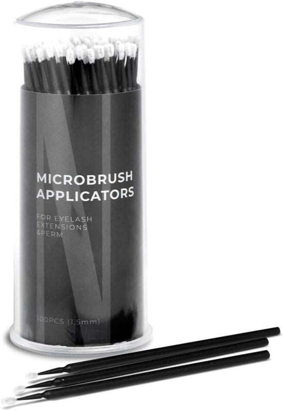 Nanolash Microbrush Applicators 100 pcs - eyelash microbrushes, disposable eyelash applicators, micro brushes for eyelash extensions (1.5 mm) - Microbrush Applicators - British D'sire Main image