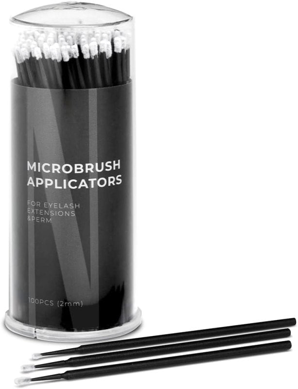 Nanolash Microbrush Applicators 100 pcs - eyelash microbrushes, disposable eyelash applicators, micro brushes for eyelash extensions (2 mm) - Microbrush Applicators - British D'sire Main image