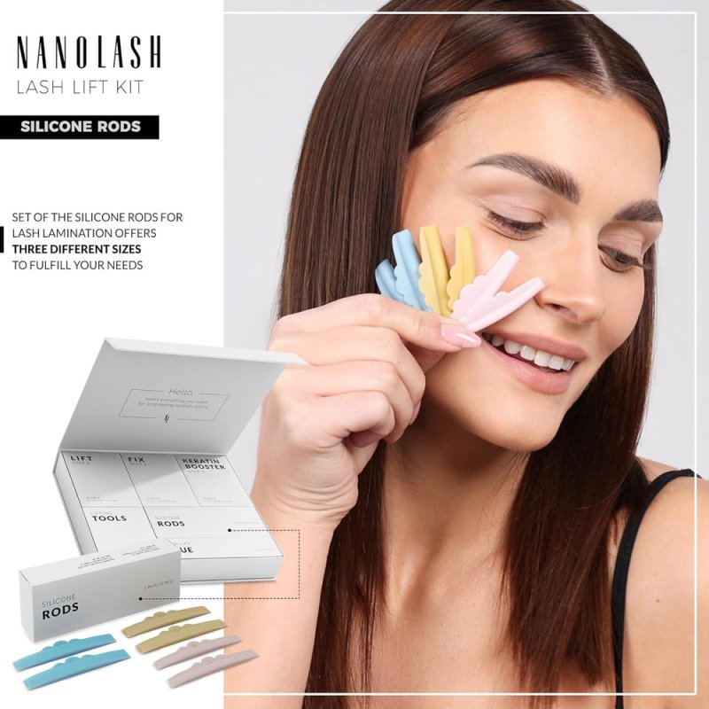 Nanolash Silicone Rods 3 Pairs - lash Lift rods, Silicone Pads for Eyelash Lifting, lash Lift Shields - lash lift kit - British D'sire