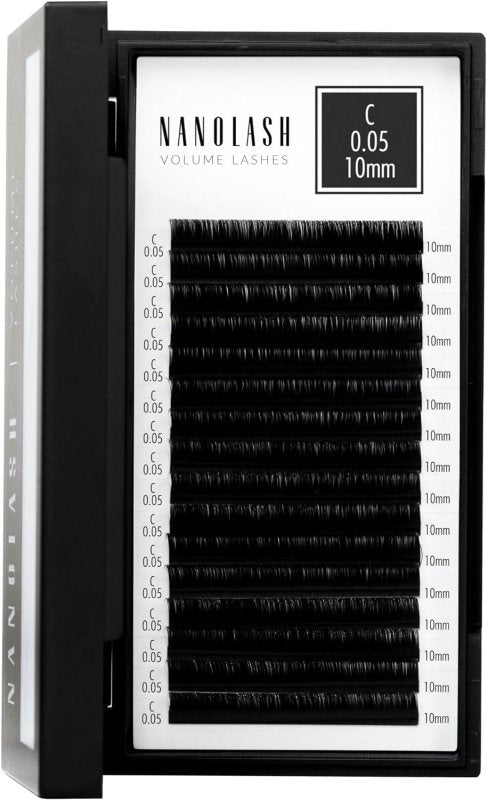 Nanolash Volume Lashes - false lashes for professional eyelash extensions, volume eyelash extensions (0.05 C, 10mm) - False Eyelashes - British D'sire Main image