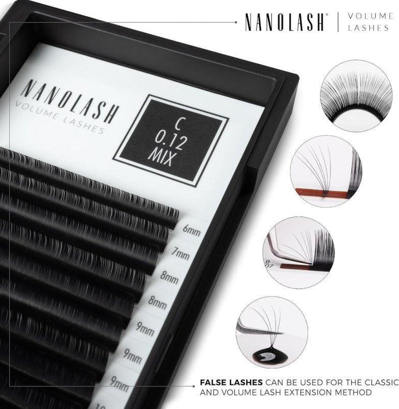 Nanolash Volume Lashes - false lashes for professional eyelash extensions, volume eyelash extensions (0.05 C, 11mm) Secondary image