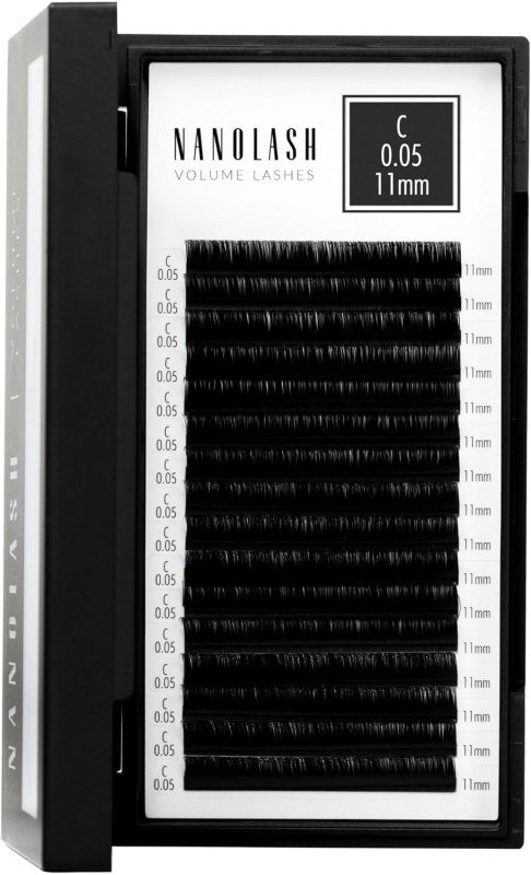Nanolash Volume Lashes - false lashes for professional eyelash extensions, volume eyelash extensions (0.05 C, 11mm) - False Eyelashes - British D'sire Main image