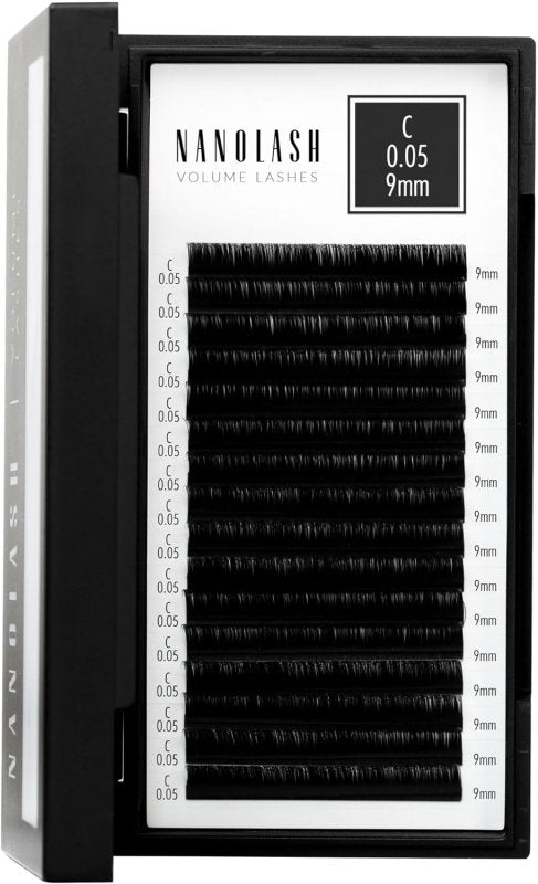 Nanolash Volume Lashes - false lashes for professional eyelash extensions, volume eyelash extensions (0.05 C, 9mm) - False Eyelashes - British D'sire Main image