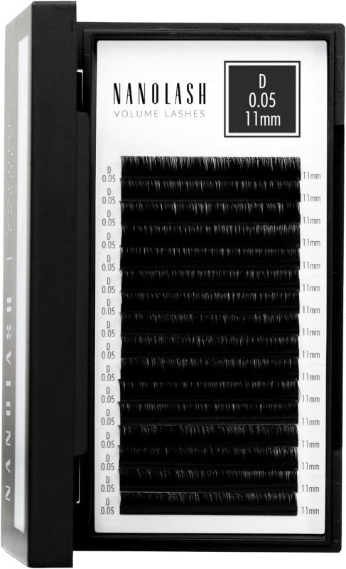Nanolash Volume Lashes - false lashes for professional eyelash extensions, volume eyelash extensions (0.05 D, 11mm) - False Eyelashes - British D'sire Main image