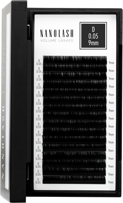 Nanolash Volume Lashes - false lashes for professional eyelash extensions, volume eyelash extensions (0.05 D, 9mm) - False Eyelashes - British D'sire Main image