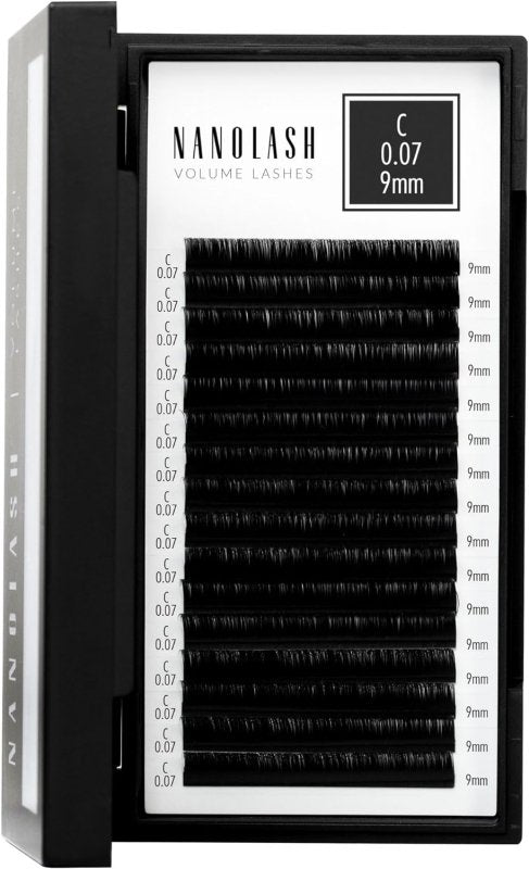 Nanolash Volume Lashes - false lashes for professional eyelash extensions, volume eyelash extensions (0.07 C, 9mm) - False Eyelashes - British D'sire Main image