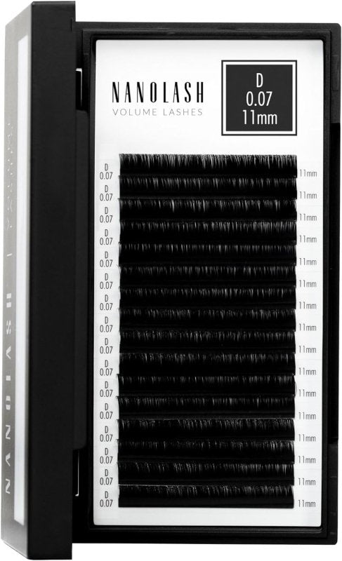 Nanolash Volume Lashes - false lashes for professional eyelash extensions, volume eyelash extensions (0.07 D, 11mm) - False Eyelashes - British D'sire