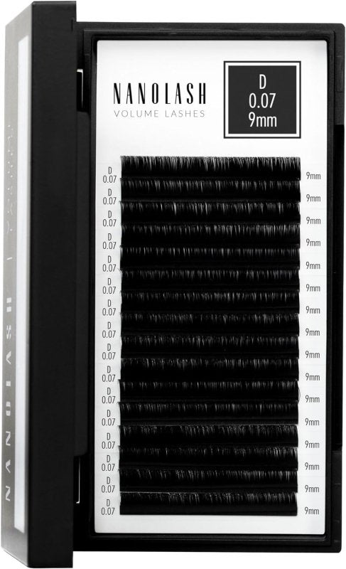 Nanolash Volume Lashes - false lashes for professional eyelash extensions, volume eyelash extensions (0.07 D, 9mm) - False Eyelashes - British D'sire