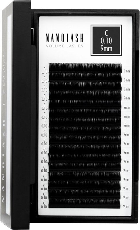 Nanolash Volume Lashes - false lashes for professional eyelash extensions, volume eyelash extensions (0.10 C, 9mm) - False Eyelashes - British D'sire Main image