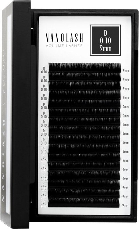 Nanolash Volume Lashes - false lashes for professional eyelash extensions, volume eyelash extensions (0.10 D, 9mm) - False Eyelashes - British D'sire Main image