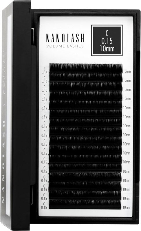 Nanolash Volume Lashes - false lashes for professional eyelash extensions, volume eyelash extensions (0.15 C, 10mm) - False Eyelashes - British D'sire