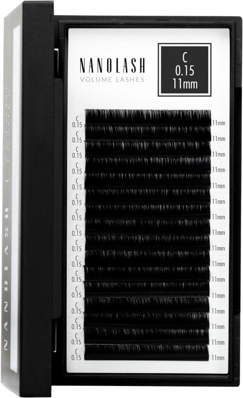 Nanolash Volume Lashes - false lashes for professional eyelash extensions, volume eyelash extensions (0.15 C, 11mm) - False Eyelashes - British D'sire Main image