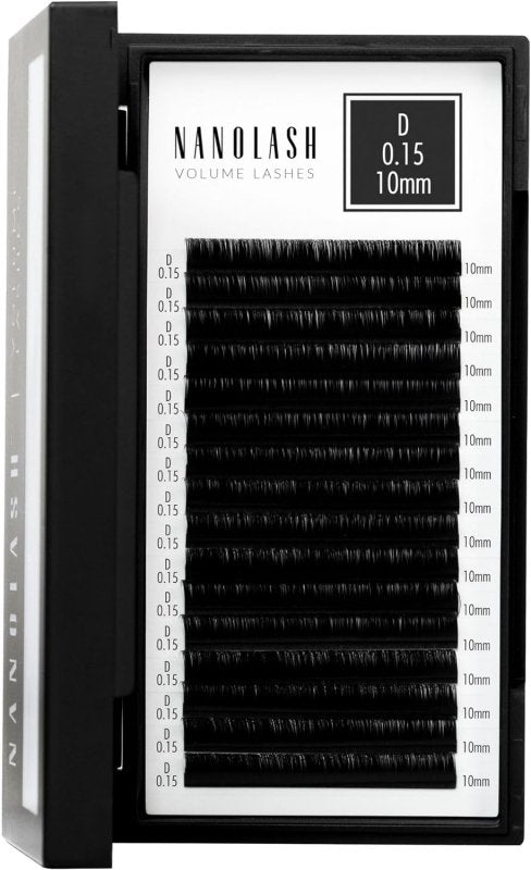 Nanolash Volume Lashes - false lashes for professional eyelash extensions, volume eyelash extensions (0.15 D, 10mm) - False Eyelashes - British D'sire Main image