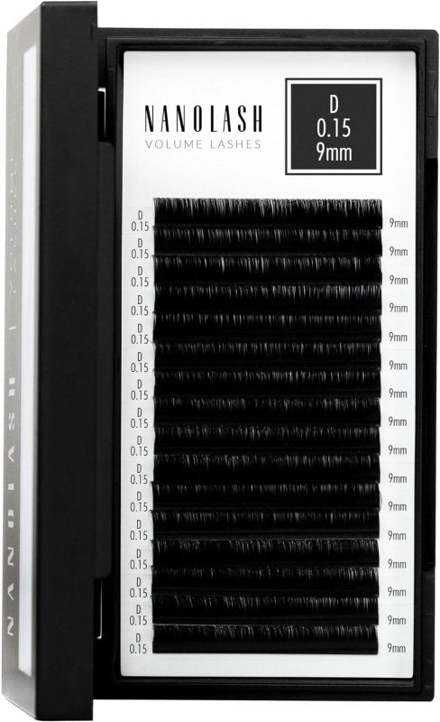 Nanolash Volume Lashes - false lashes for professional eyelash extensions, volume eyelash extensions (0.15 D, 9mm) - False Eyelashes - British D'sire