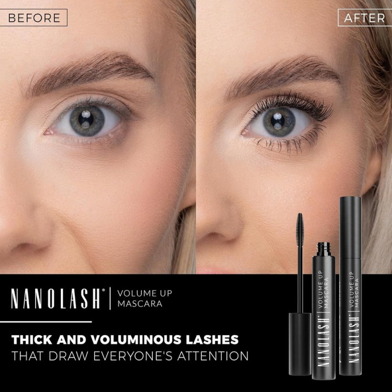 Nanolash Volume Up Mascara 10 ml - thickening mascara, effect of full and thick eyelashes, increasing volume, volumizing mascara, black mascara - Mascara - British D'sire
