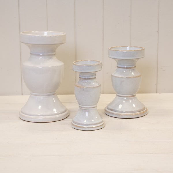 Natural Ceramic Candle Holder Medium - Candle Holder - British D'sire