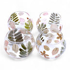 Natural Floral Glass - Bowl Candle Holder - Primavera - (8X10cm) - Natural Floral Glass Candle Holders - British D'sire