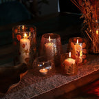 Natural Floral Glass - Bowl Candle Holder - Primavera - (8X10cm) - Natural Floral Glass Candle Holders - British D'sire
