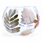 Natural Floral Glass - Bowl Candle Holder - Primavera - (8X10cm) - Natural Floral Glass Candle Holders - British D'sire