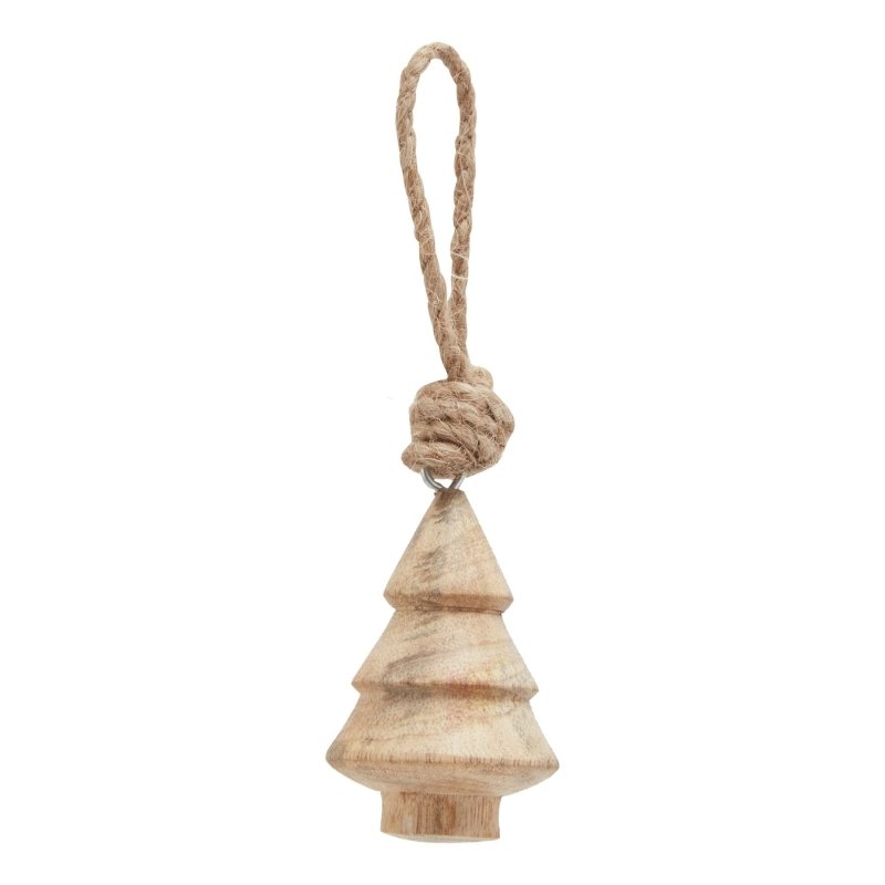 Natural Hand Turned Wooden Tree Bauble - Christmas Decor - British D'sire