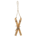 Natural Rustic Crossed Skis Christmas Hanging Decoration - Christmas Decor - British D'sire