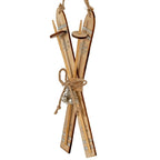 Natural Rustic Crossed Skis Christmas Hanging Decoration - Christmas Decor - British D'sire