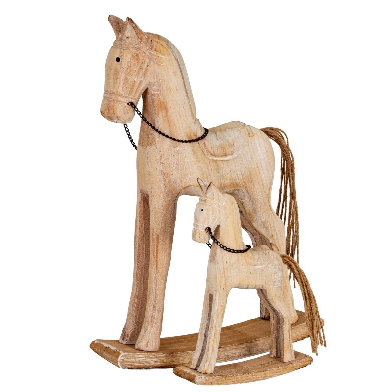 Natural Rustic Rocking Horse - Christmas Decor - British D'sire