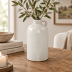 Natural Stoneglazed Short Jug Shaped Vase - Vases - British D'sire