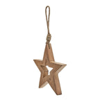 Natural Wooden Hanging Star Christmas Hanging Decoration - Christmas Decor - British D'sire