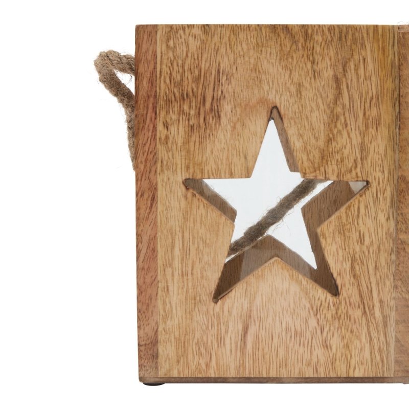 Natural Wooden Large Star Tealight Candle Holder - Candle Holders - British D'sire
