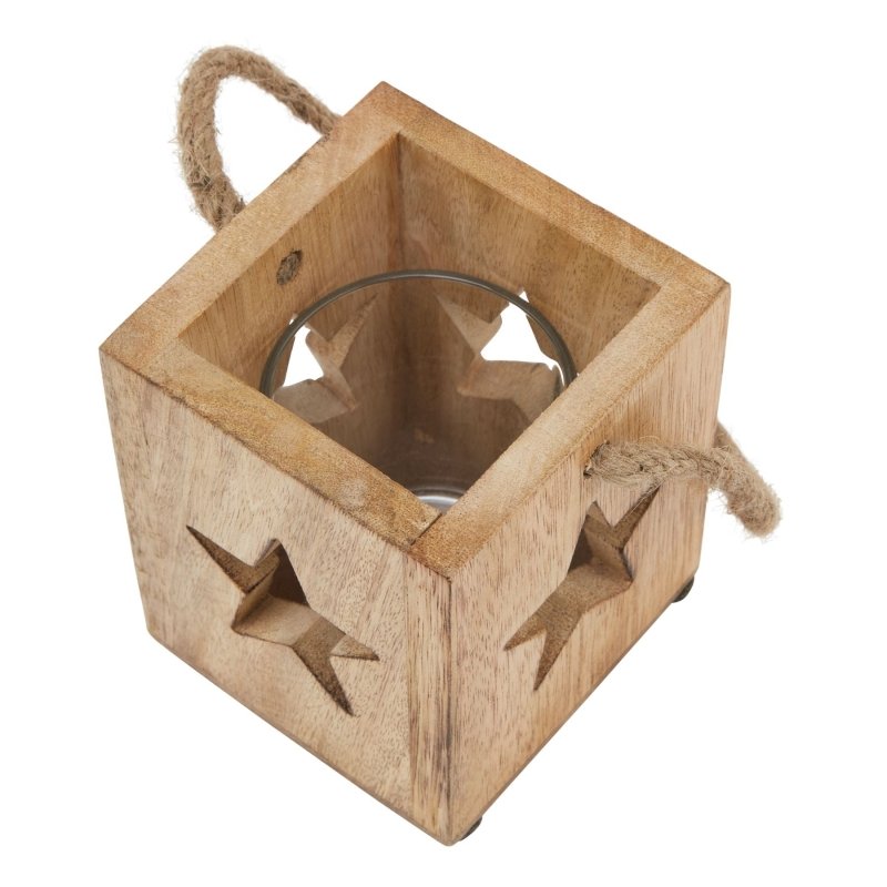 Natural Wooden Small Star Tealight Candle Holder - Candle Holders - British D'sire