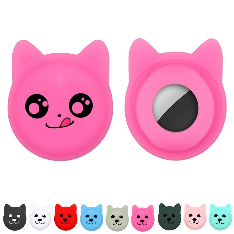 Naughty Smile Cute Cartoon Pet Collar Anti - lost Tracker Silicone Case For AirTag(Fluorescent Blue) - British D'sire