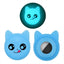 Naughty Smile Cute Cartoon Pet Collar Anti - lost Tracker Silicone Case For AirTag(Fluorescent Blue) - British D'sire
