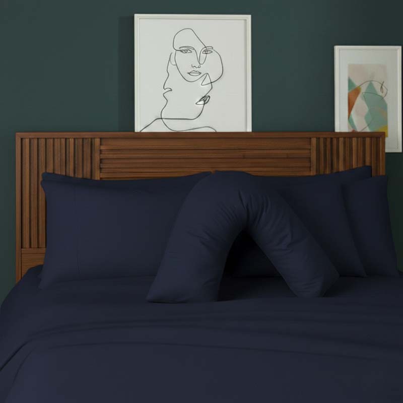 V Shape Pillowcase for Support Maternity Pillows Polycotton Easy Care - Mustard