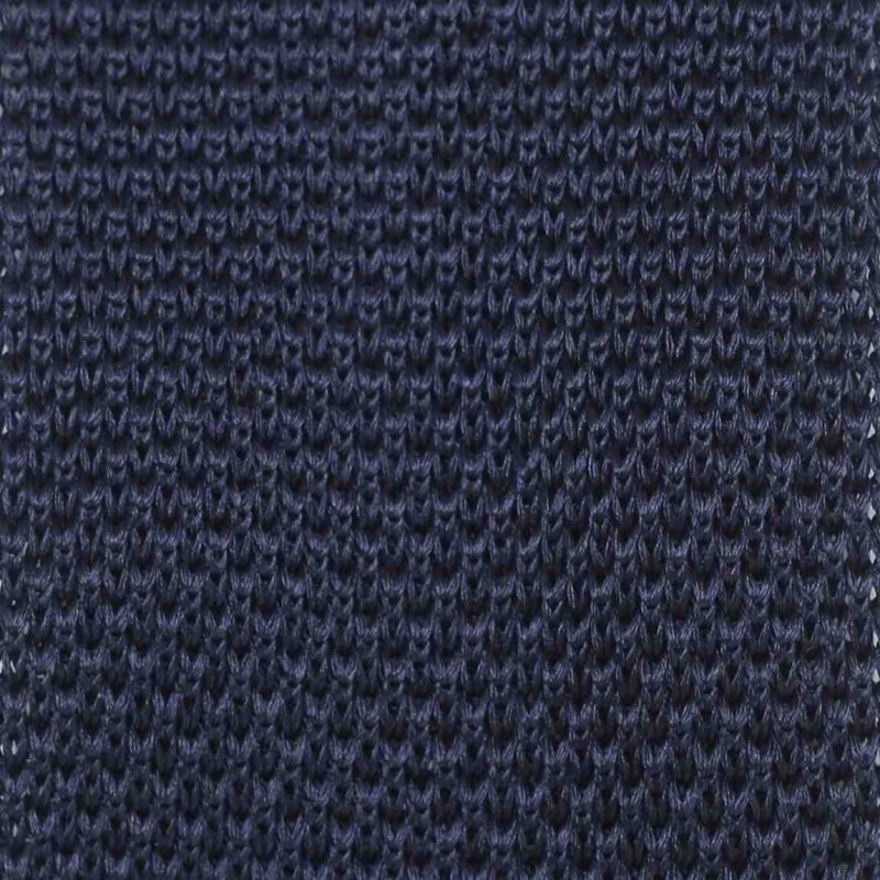 Navy Knitted Silk Tie - All Products - British D'sire