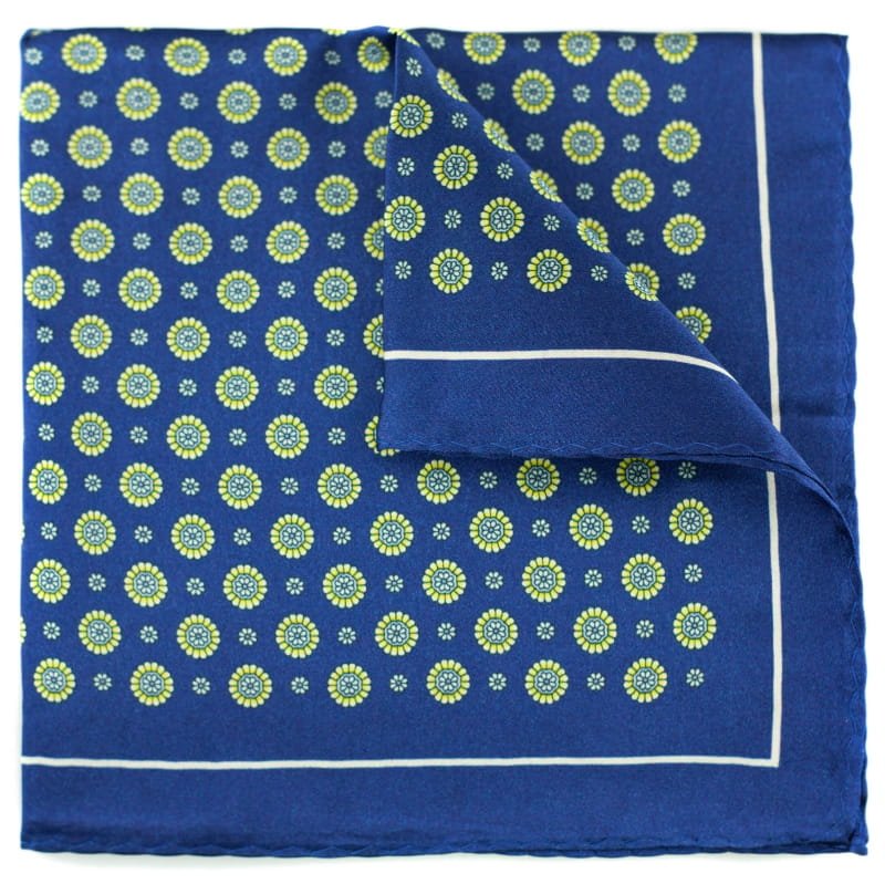 Navy Silk Pocket Square - All Products - British D'sire Main image