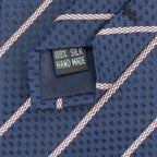 Navy Striped Woven Silk Tie - All Products - British D'sire