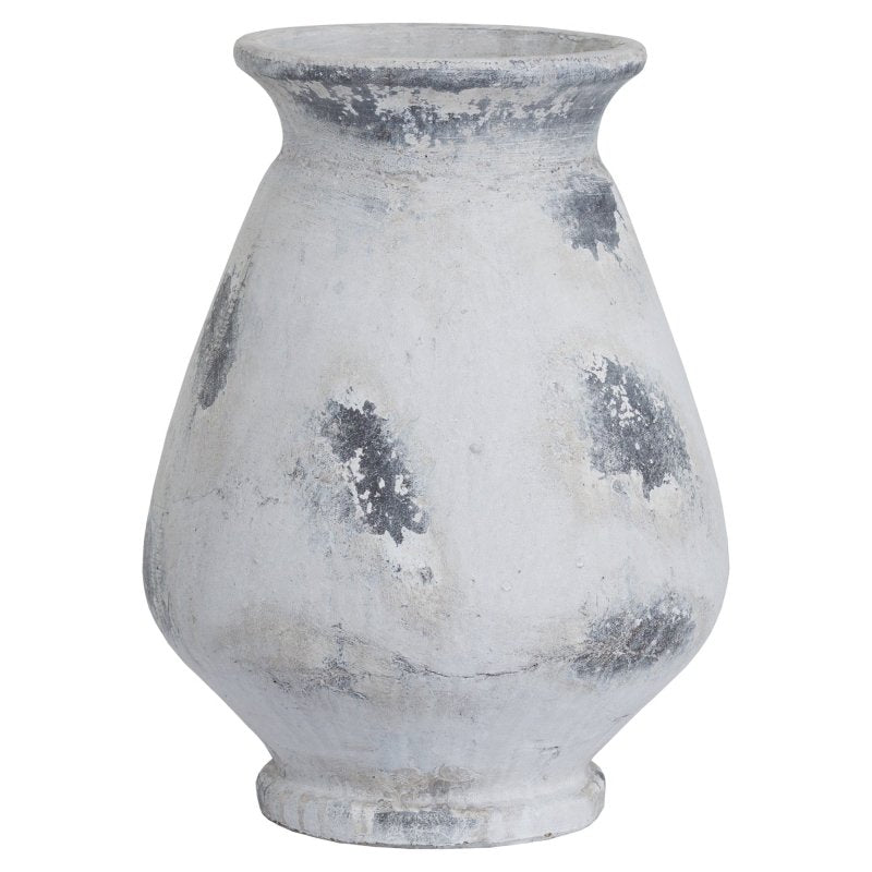 Naxos Large Antique White Vase - Antique White Decorative Vase - Vases - British D'sire