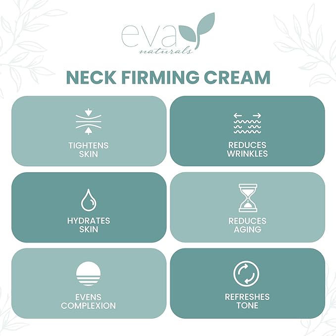 Neck Firming Cream by Eva Naturals (50 ml) Airless Pump - Firming Lotion for Sagging Neck, Face, and Décolleté - Fights Wrinkles and Promotes Elasticity and Youthful Skin - With Vitamin C - British D'sire
