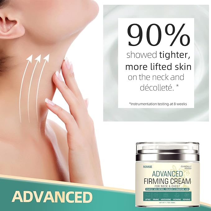 Neck Firming Cream, Double Chin Reducer, Neck and Chest Tightening Cream, Anti Aging Moisturizer for Neck & Décolleté with Retinol Collagen & Hyaluronic Neck Cream - 1.7 FL OZ - British D'sire