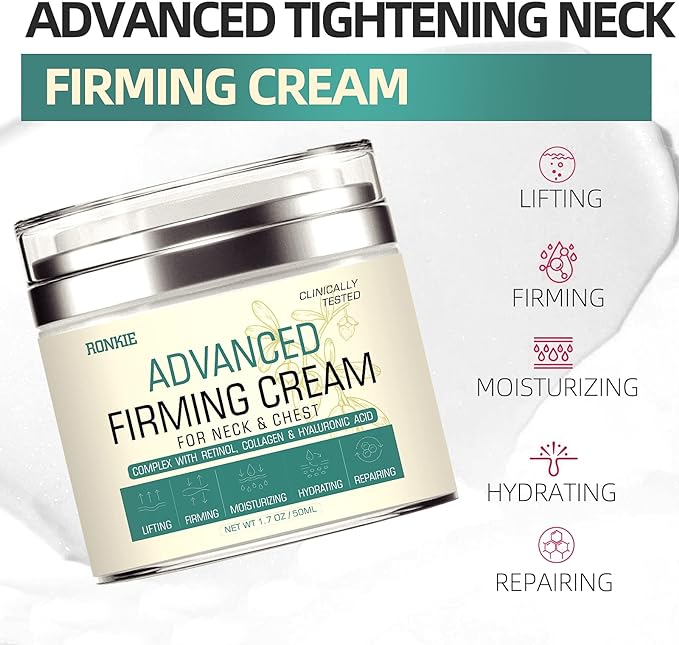 Neck Firming Cream, Double Chin Reducer, Neck and Chest Tightening Cream, Anti Aging Moisturizer for Neck & Décolleté with Retinol Collagen & Hyaluronic Neck Cream - 1.7 FL OZ - British D'sire