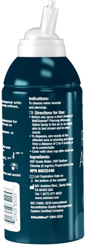 NeilMed Neilcleanse Piercing Aftercare, Fine Mist, 177.5g (6.3 oz) - British D'sire