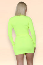 Neon Crop top and Mini skirt set - co ord set - British D'sire