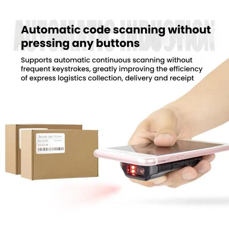 NETUM E800 2D QR Barcode Cell Phone Back Clip Portable Wireless Bluetooth Scanner - British D'sire