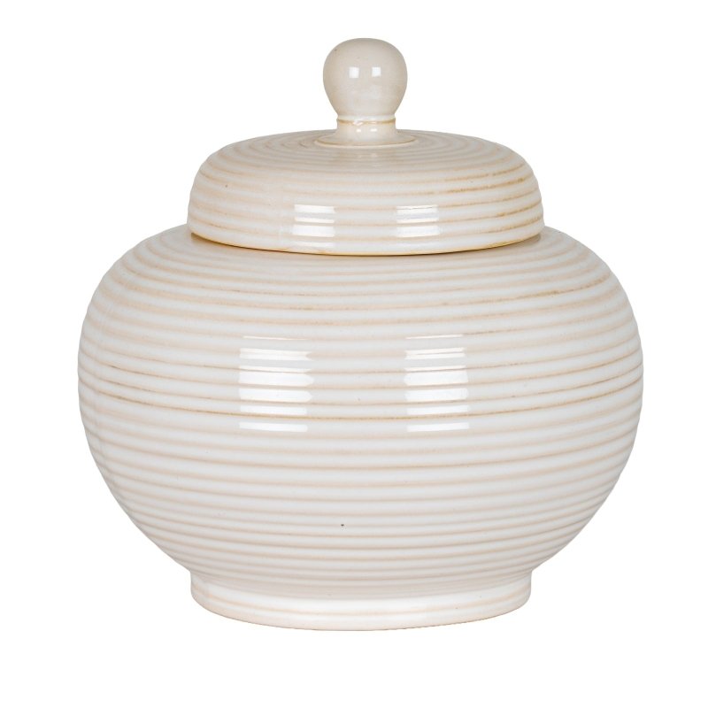 Neva Large Lidded Ceramic Jar Decorative Home Accessory - Jar & Jugs - British D'sire