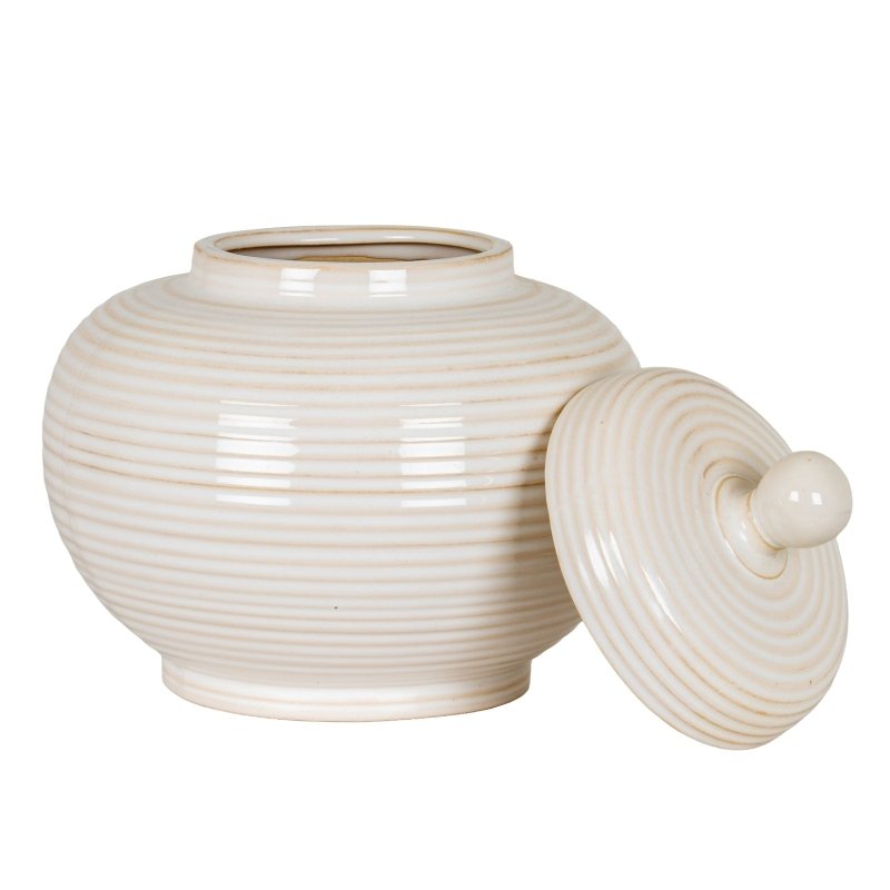 Neva Large Lidded Ceramic Jar Decorative Home Accessory - Jar & Jugs - British D'sire
