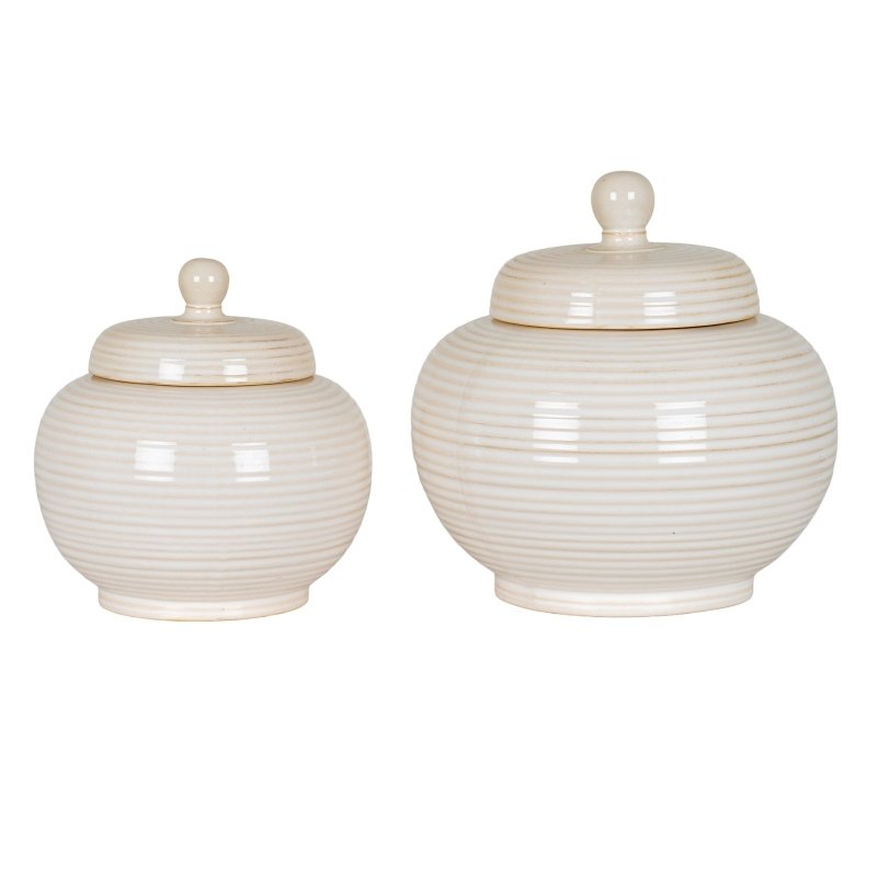 Neva Small Lidded Ceramic Jar Decorative Home Accessory - Jar & Jugs - British D'sire