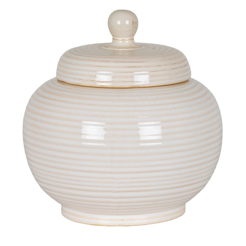 Neva Small Lidded Ceramic Jar Decorative Home Accessory - Jar & Jugs - British D'sire