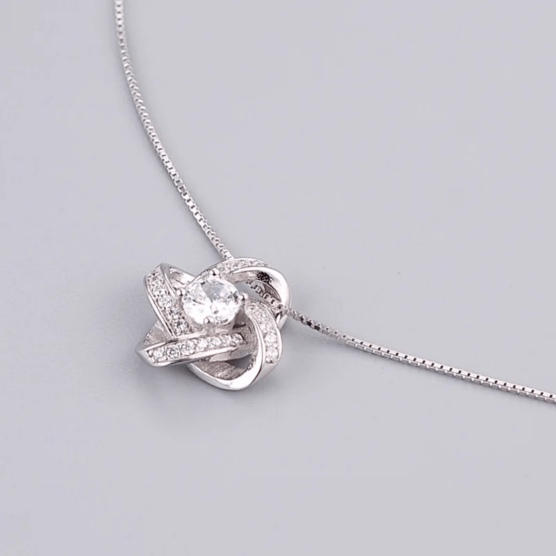 New arrivals real 925 sterling silver crystal clover necklaces pendant hot sales pure silver jewellery for women - Necklaces & Pendants - British D'sire