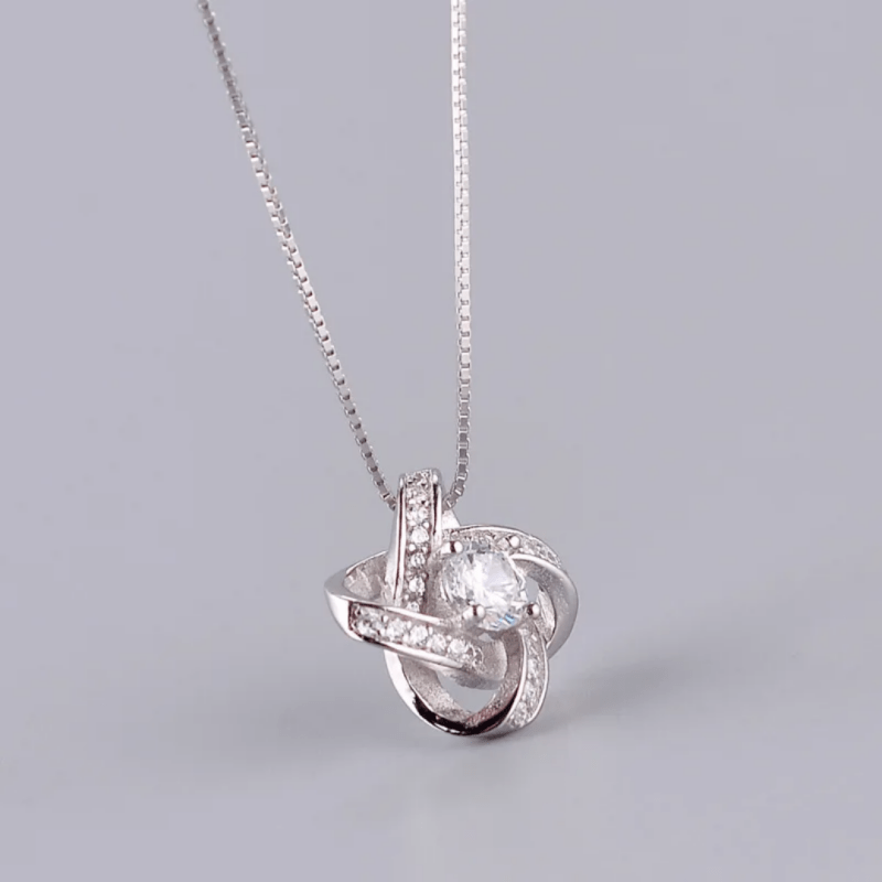 New arrivals real 925 sterling silver crystal clover necklaces pendant hot sales pure silver jewellery for women - Necklaces & Pendants - British D'sire